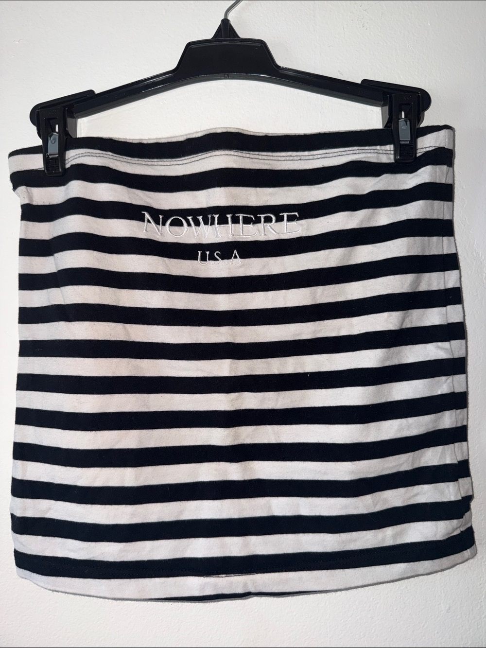 Forever 21 Black and White Striped Tube Crop Top